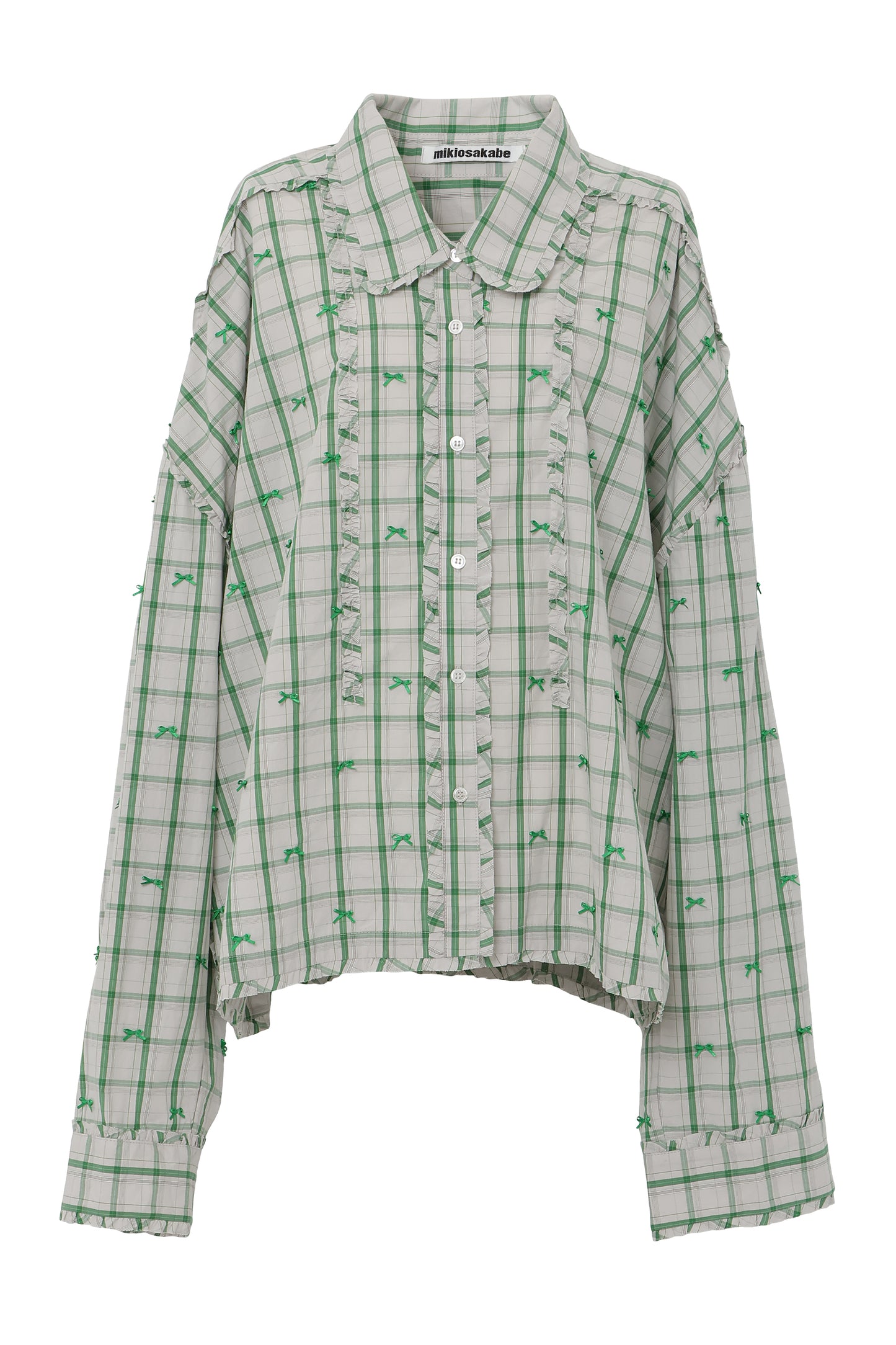 【SS26受注】Mini Frill Ribbon Blouse / Green / MSS26B011