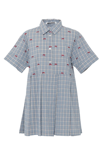 【SS26受注】Mini Ribbon Dress / Blue / MSS26D021