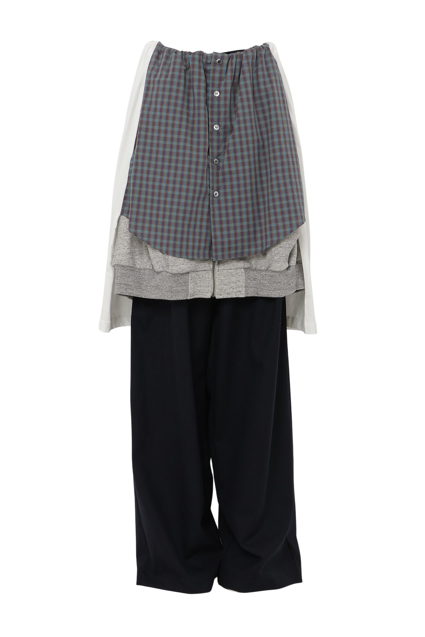 【SS26受注】 Layered Pants / Black-Green / MSS26P031