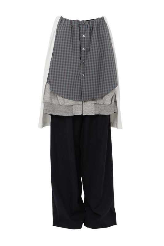 【SS26受注】 Layered Pants / Black-Green / MSS26P031