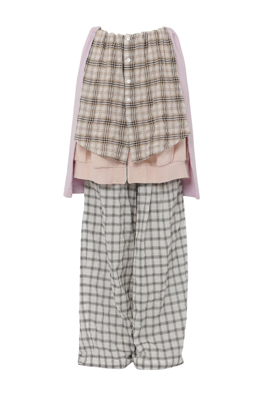【SS26受注】 Layered Pants / White-Beige / MSS26P03