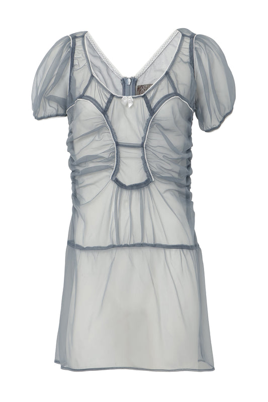 [SS26 Pre-order] Nana's Sheer Dress / Gray / JFSS26D021