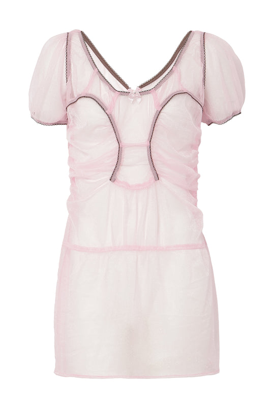 [SS26 Pre-order] Nana's Sheer Dress / Pink / JFSS26D021