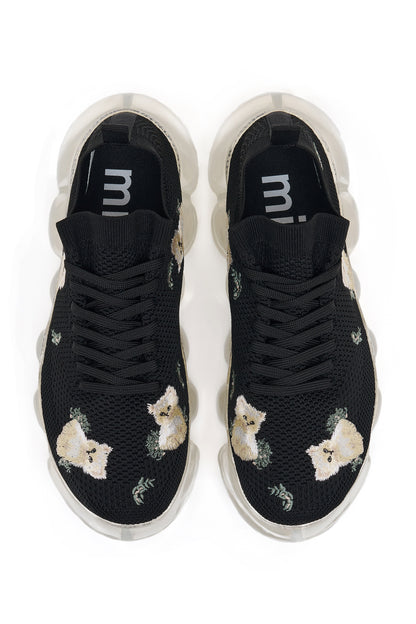"Jewelry" Kitten Embroidery / Black