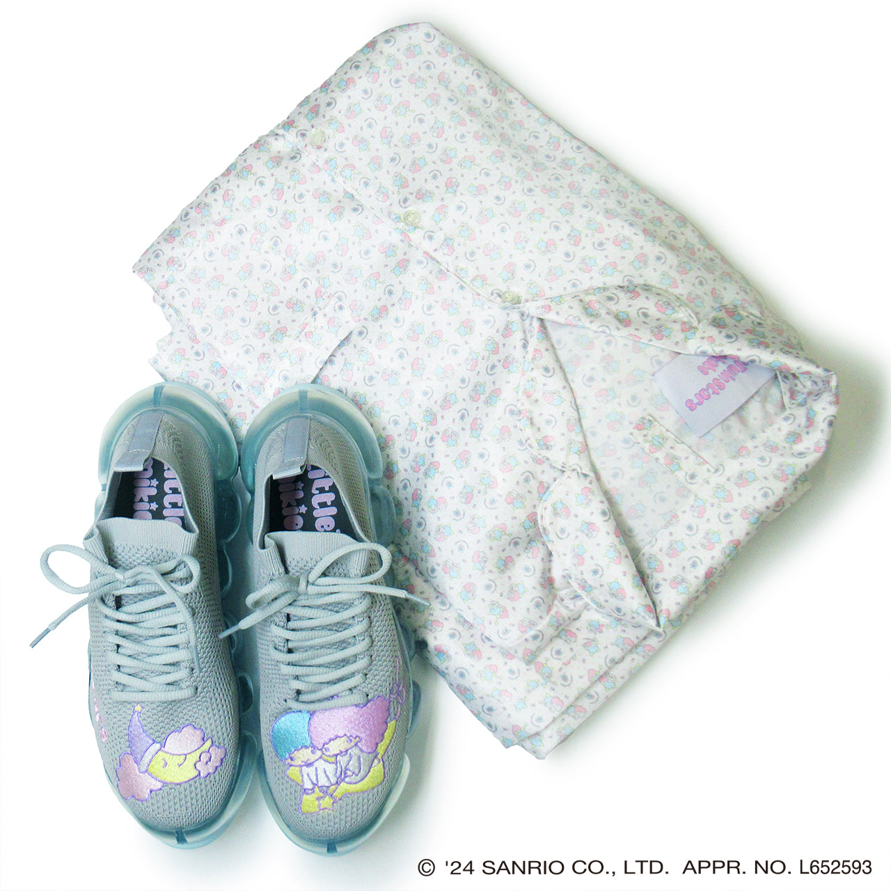 Print Pajamas Tops / White / Little Twin Stars x MIKIOSAKABE