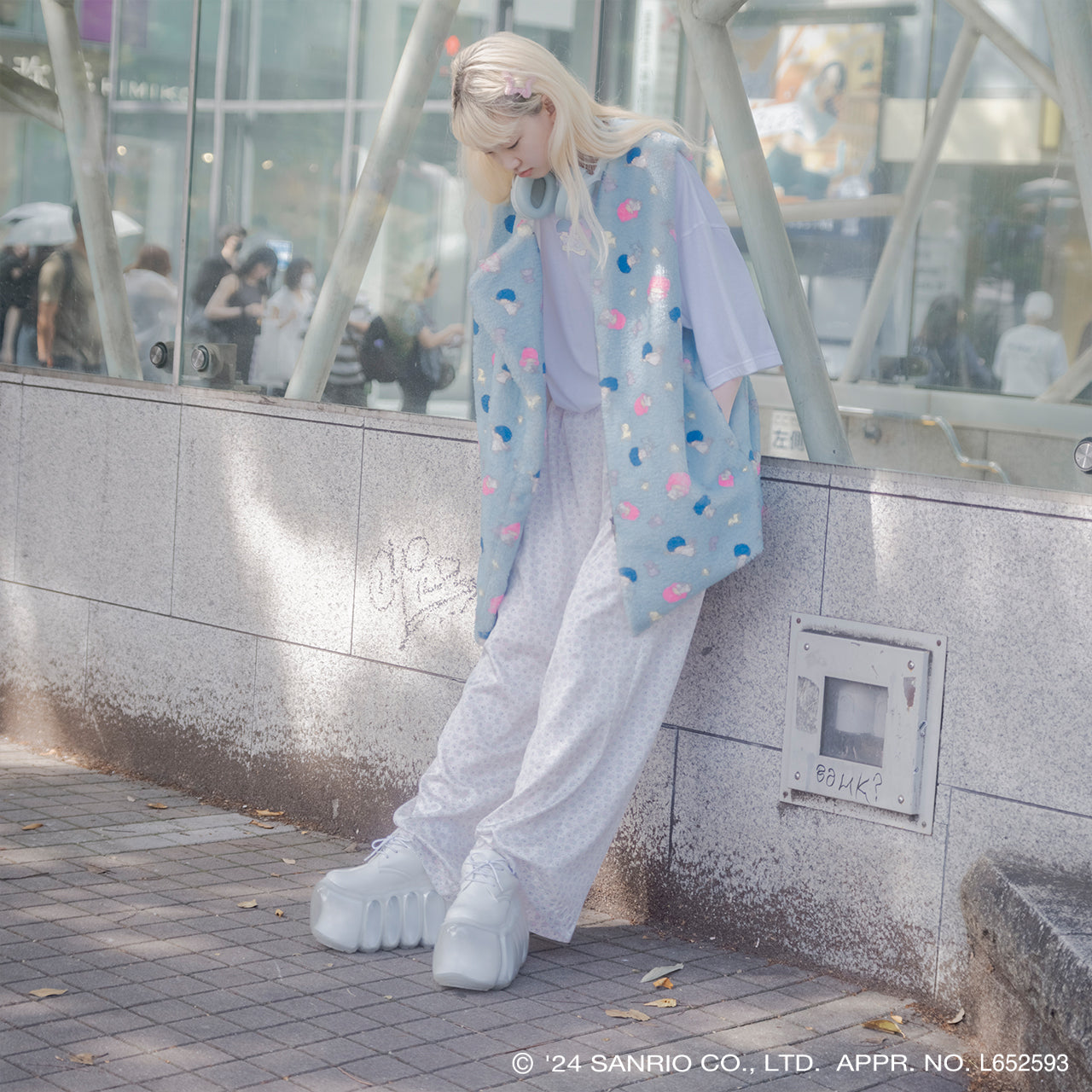 Fur Liner Vest / Blue / Little Twin Stars x MIKIOSAKABE