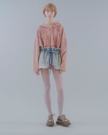 Mini Frill Washed Parka / Pink