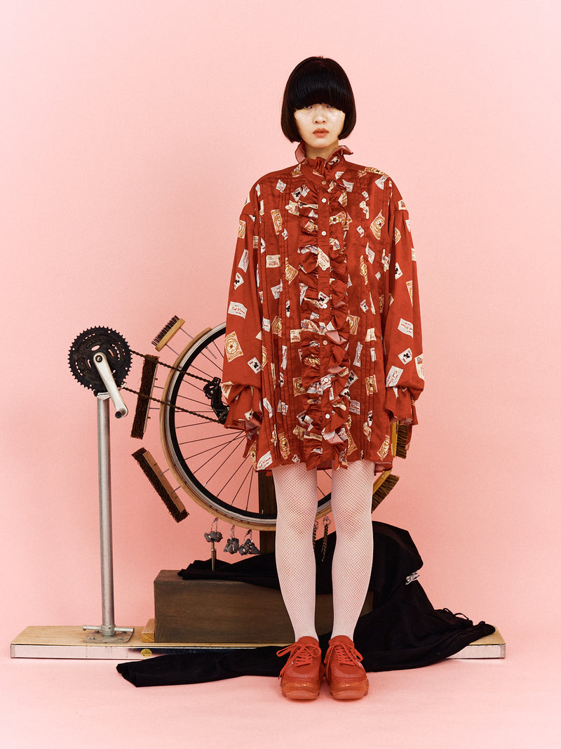 Frill Blouse / Red / MIKIOSAKABE × PINK HOUSE