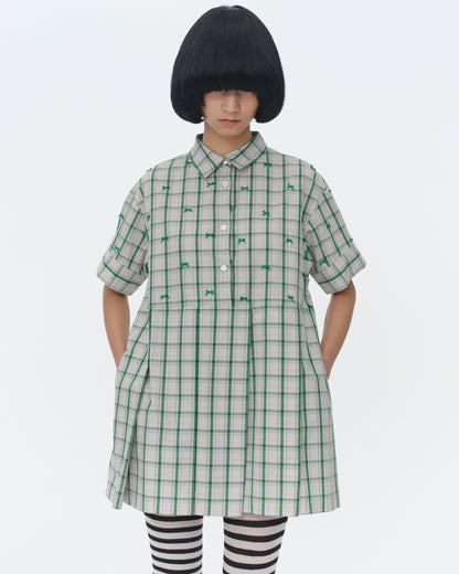 【SS26受注】Mini Ribbon Dress / Green / MSS26D02