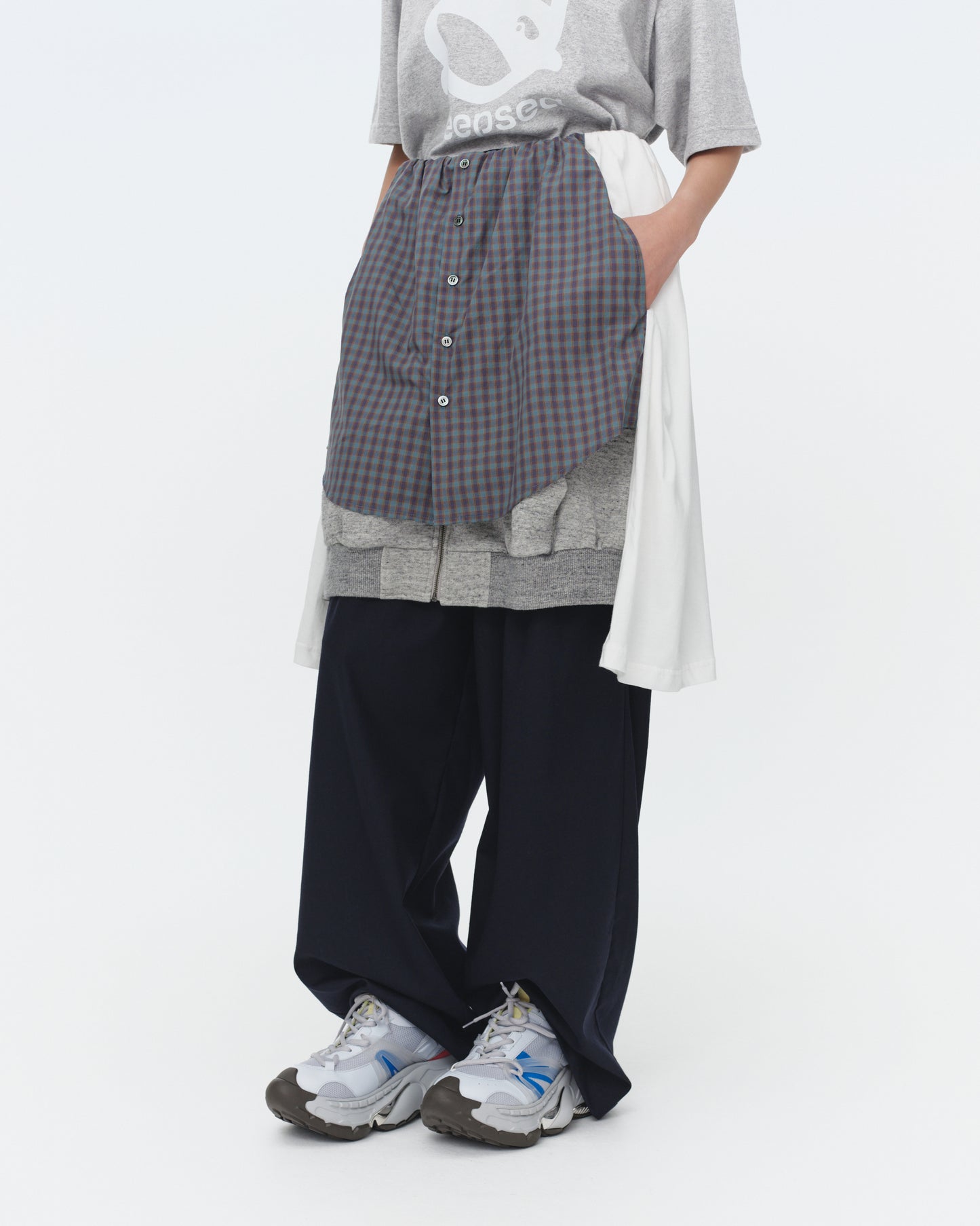 【SS26受注】 Layered Pants / Black-Green / MSS26P031