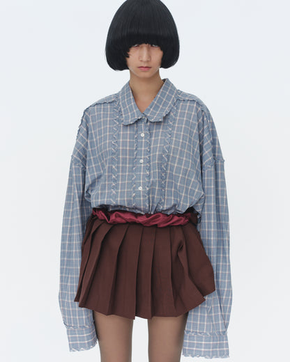 【SS26受注】Mini Frill Blouse / Blue / MSS26B01