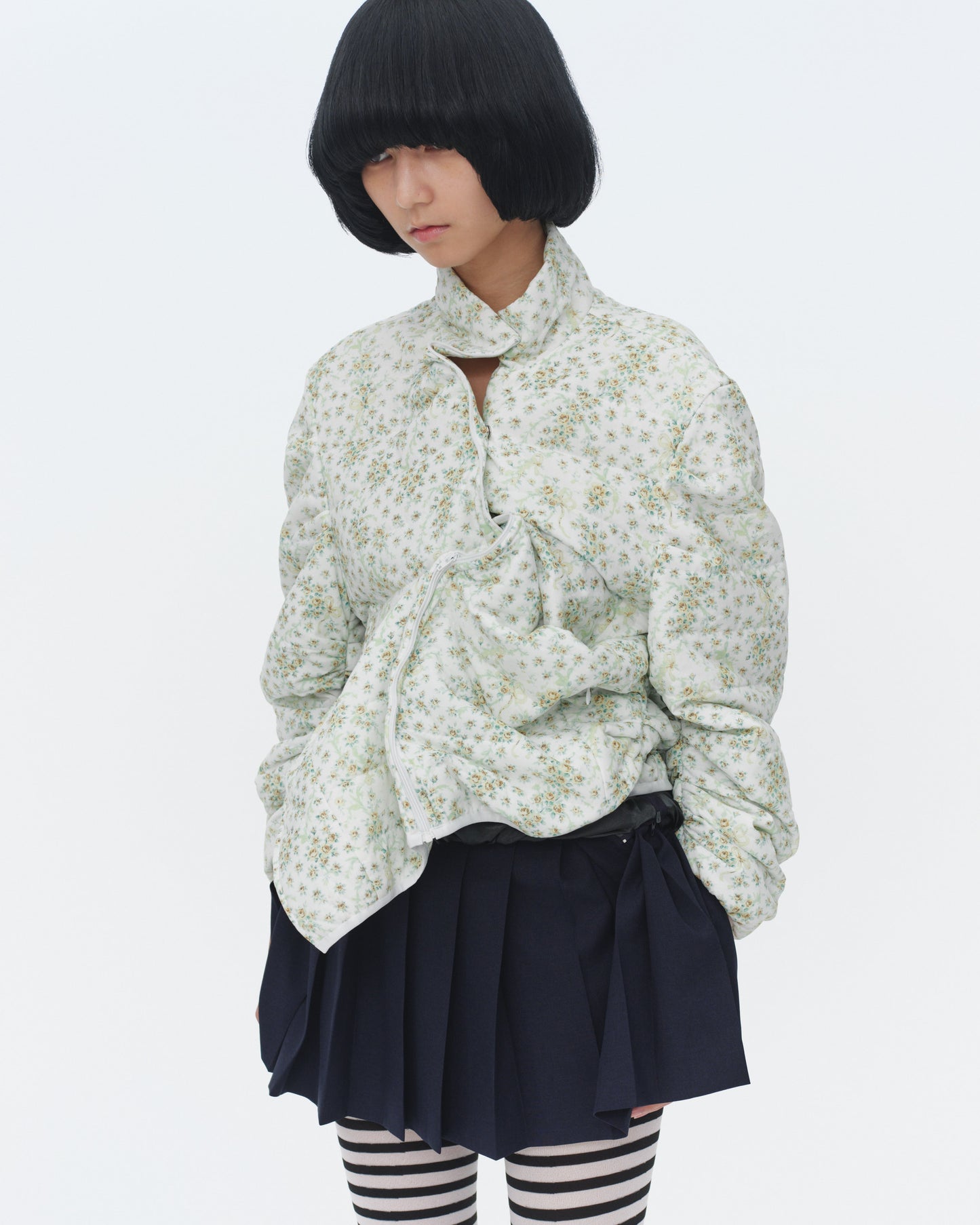 【SS26受注】Shrink Pleats Mini Skirt / Navy / MSS26S02