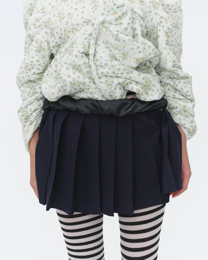 【SS26受注】Shrink Pleats Mini Skirt / Navy / MSS26S02