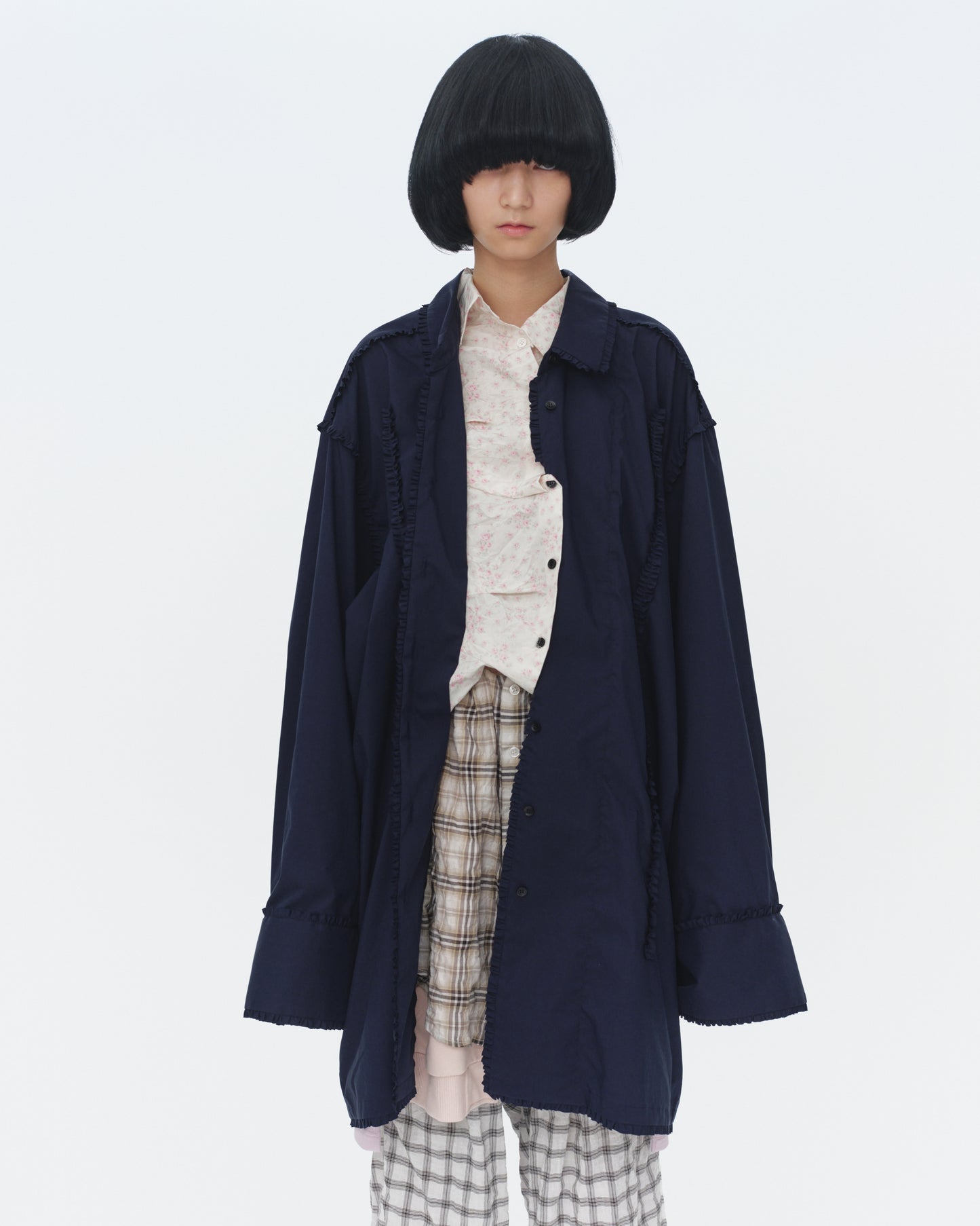 【SS26受注】Flower Out Shirt / Navy / MSS26B05