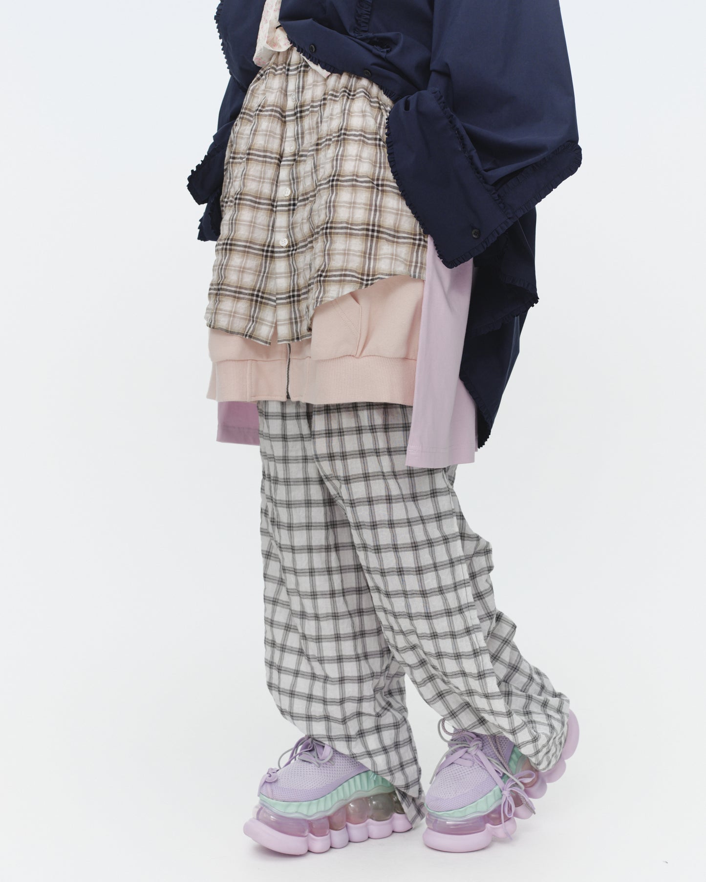 【SS26受注】 Layered Pants / White-Beige / MSS26P03