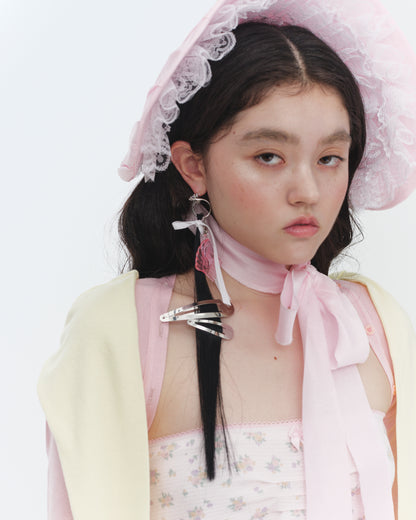 【SS26受注】Hairdo Earrings / Pink / D'heygere x JennyFax / JFSS26ACC02