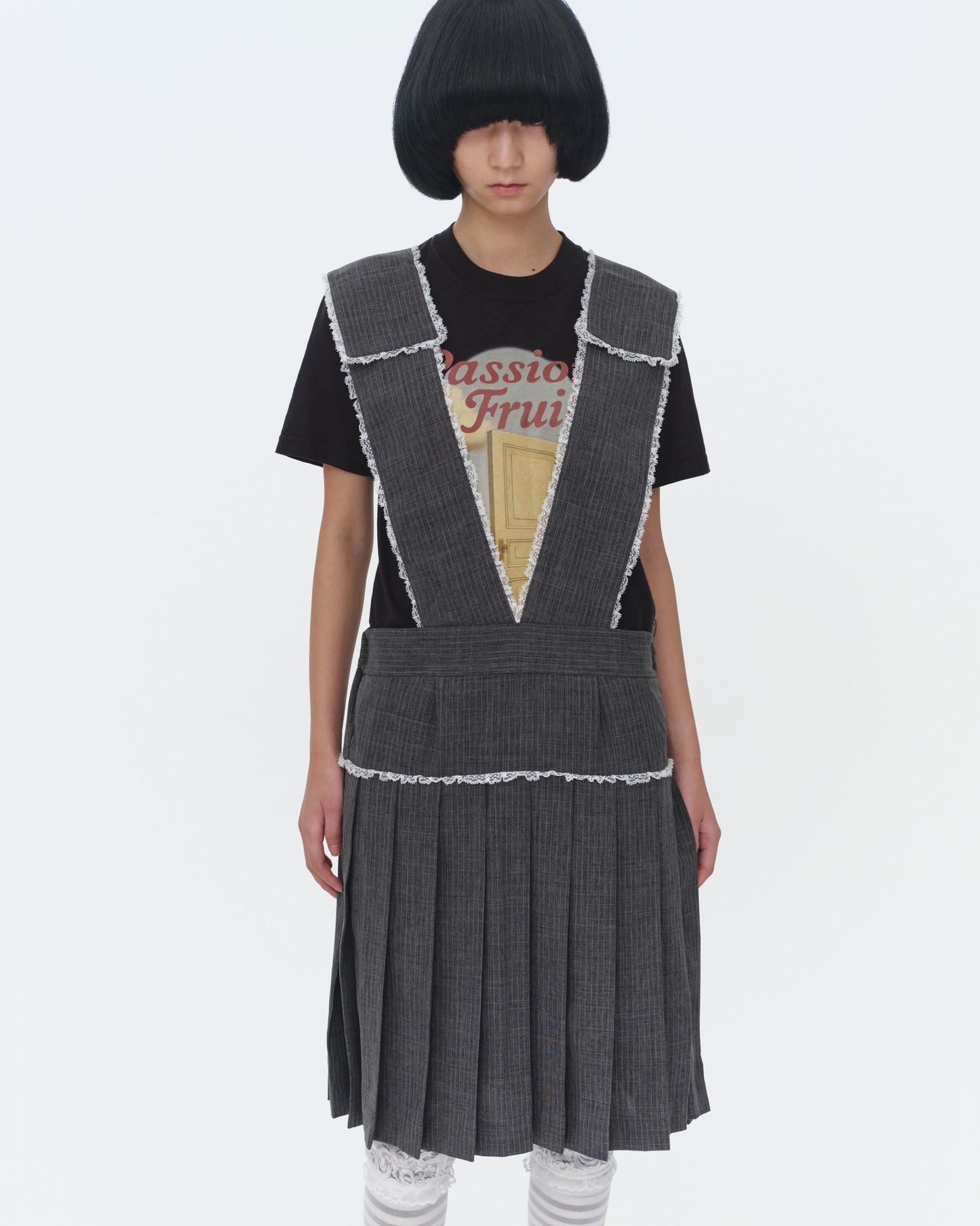 【SS26受注】School Apron Dress / Gray / MSS26D03