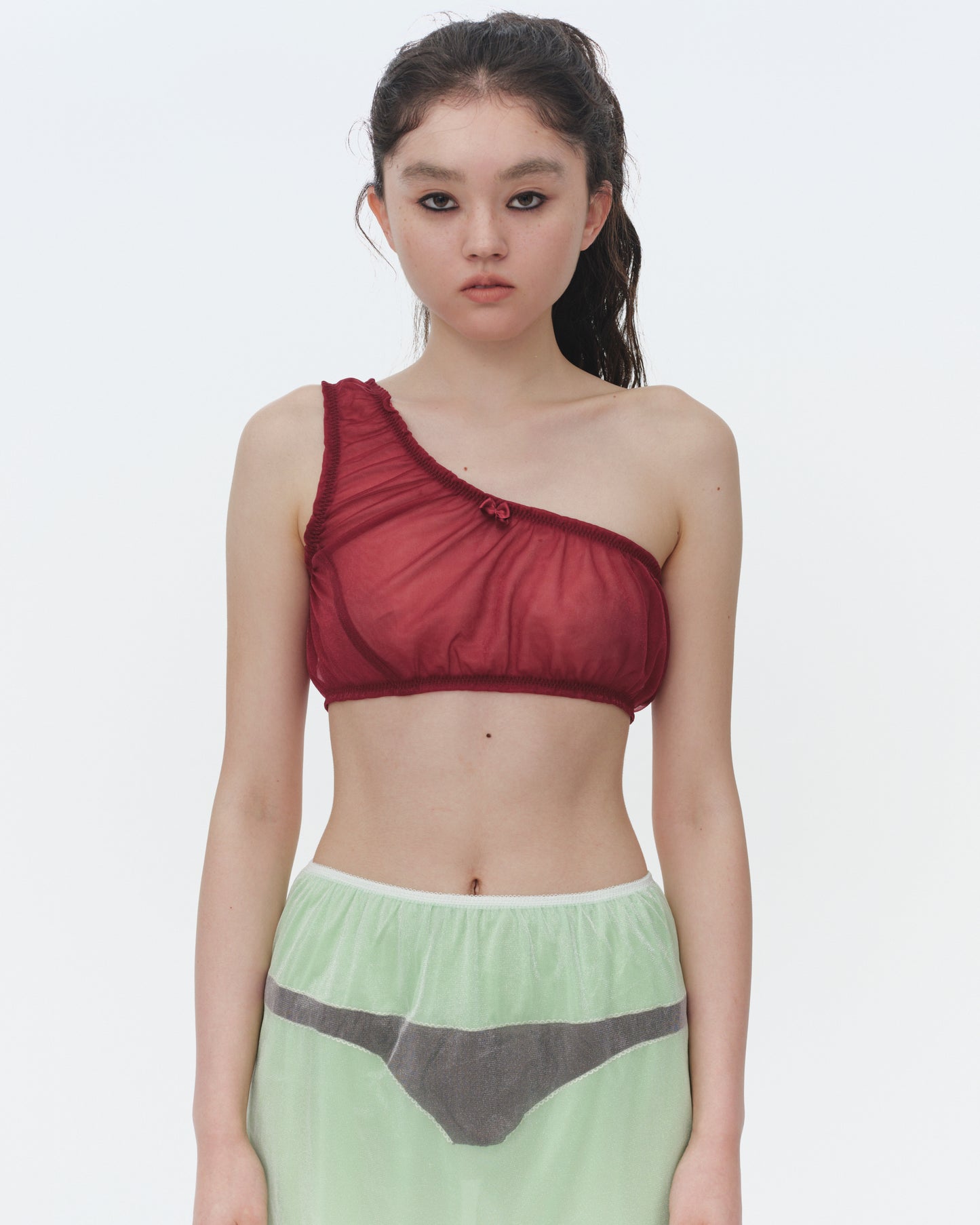 【SS26受注】Nickers Sheer Top / Wine / JFSS26T011