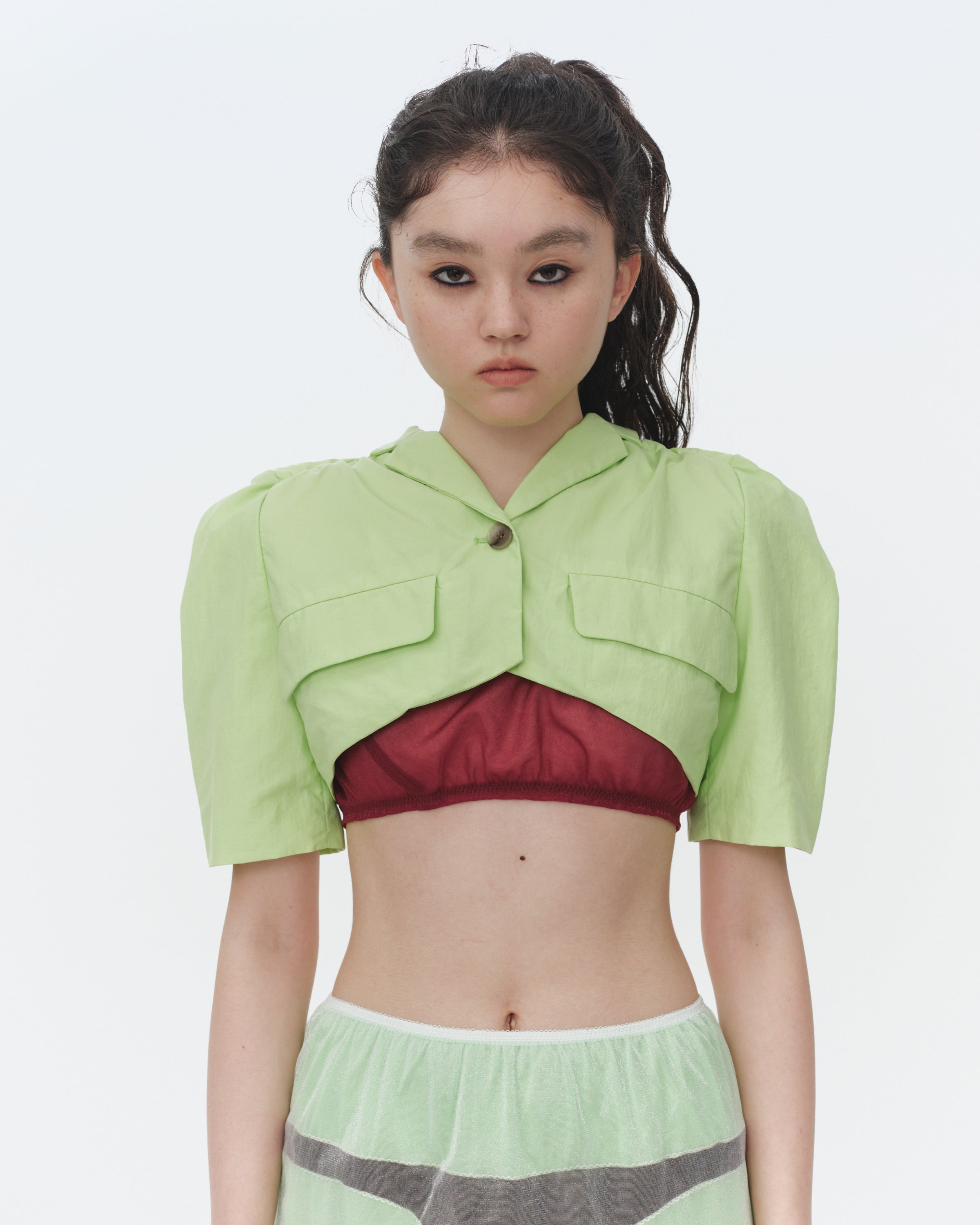 SS26受注】Nickers Sheer Top / Wine｜MIKIOSAKABE&JennyFax公式