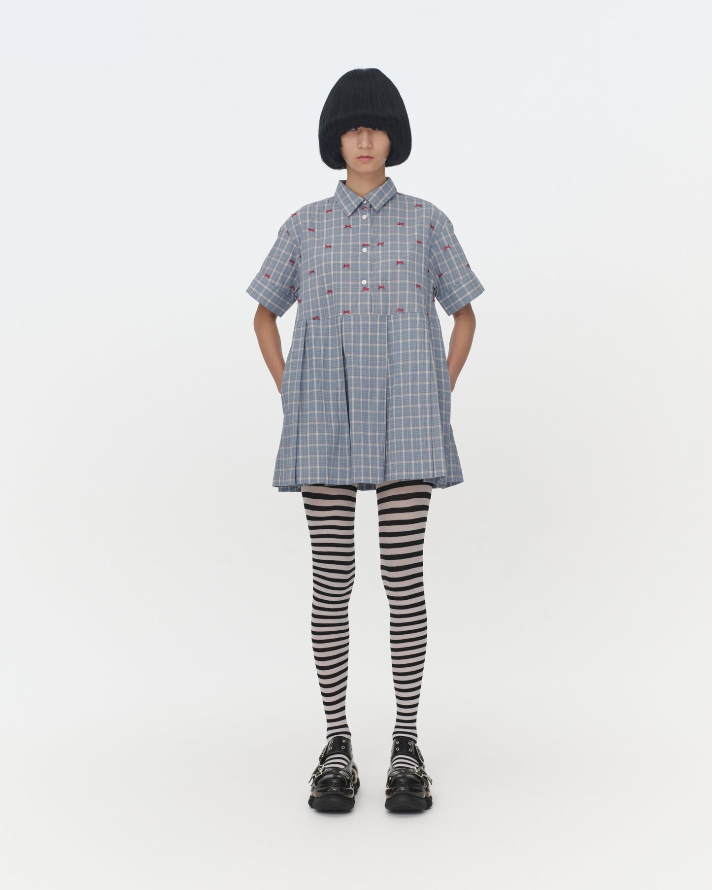 【SS26受注】Mini Ribbon Dress / Blue / MSS26D021