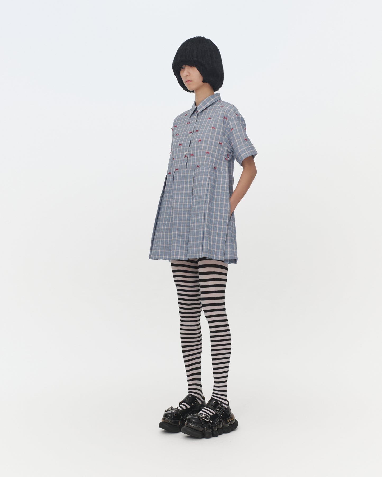 【SS26受注】Mini Ribbon Dress / Blue / MSS26D021