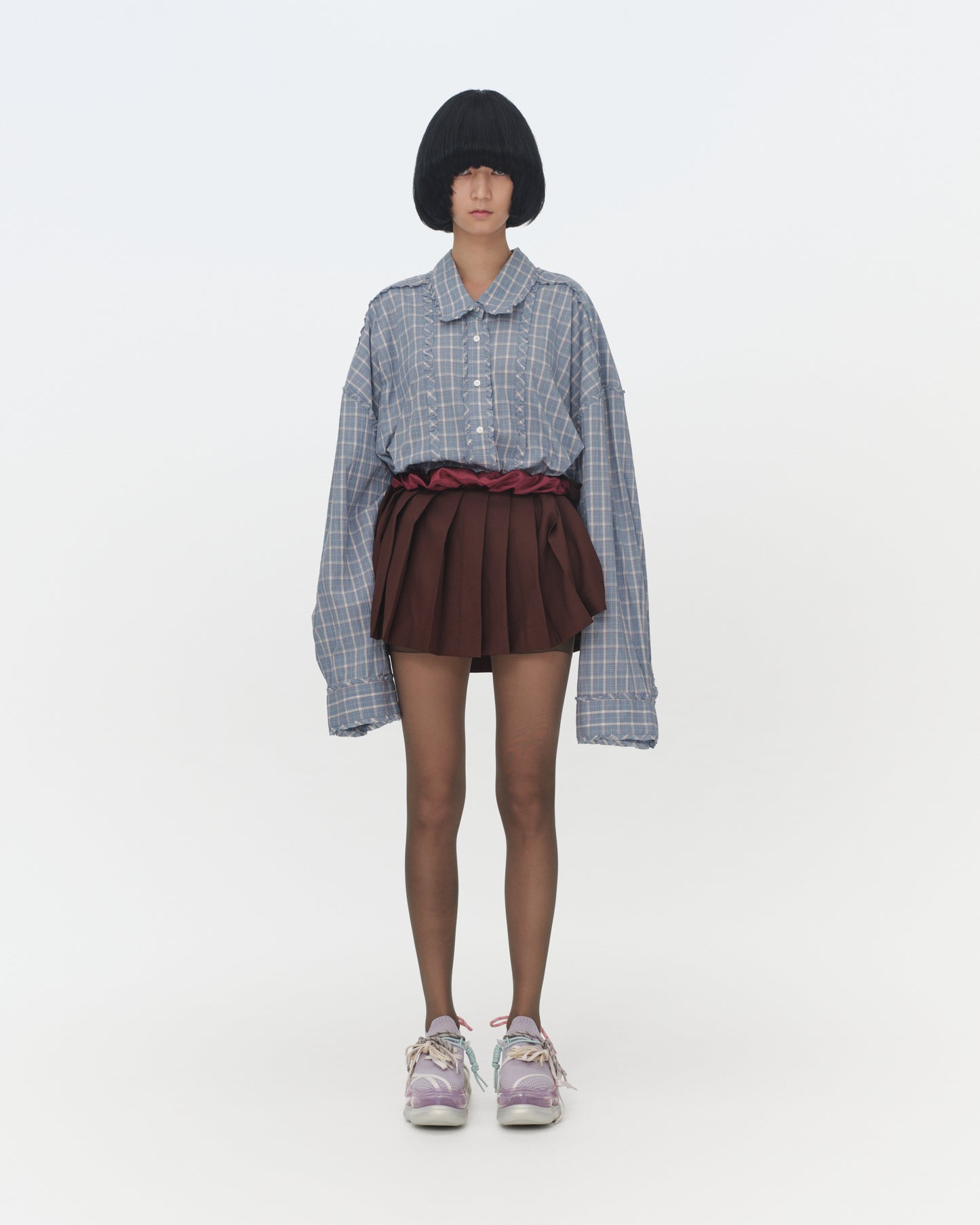 【SS26受注】Mini Frill Blouse / Blue / MSS26B01