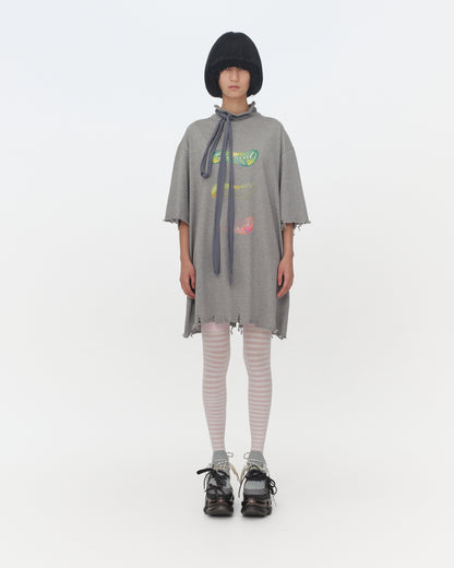 【SS26受注】Tie Neck T-Shirt / Gray / MSS26T011