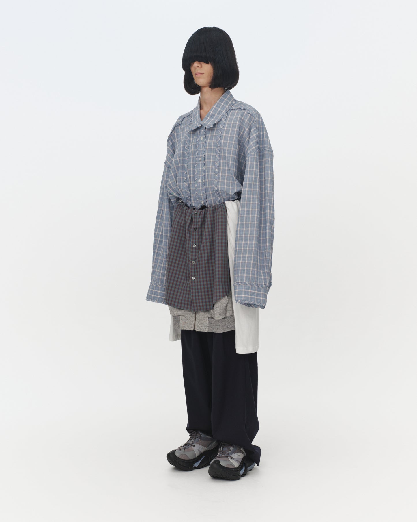 【SS26受注】 Layered Pants / Black-Green / MSS26P031