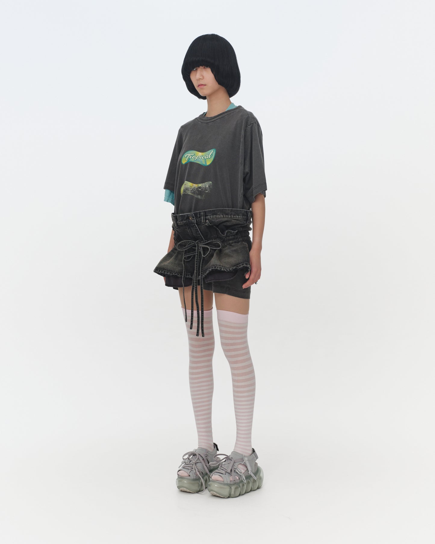 【SS26受注】Mini Denim Skirt / Black / MSS26S01