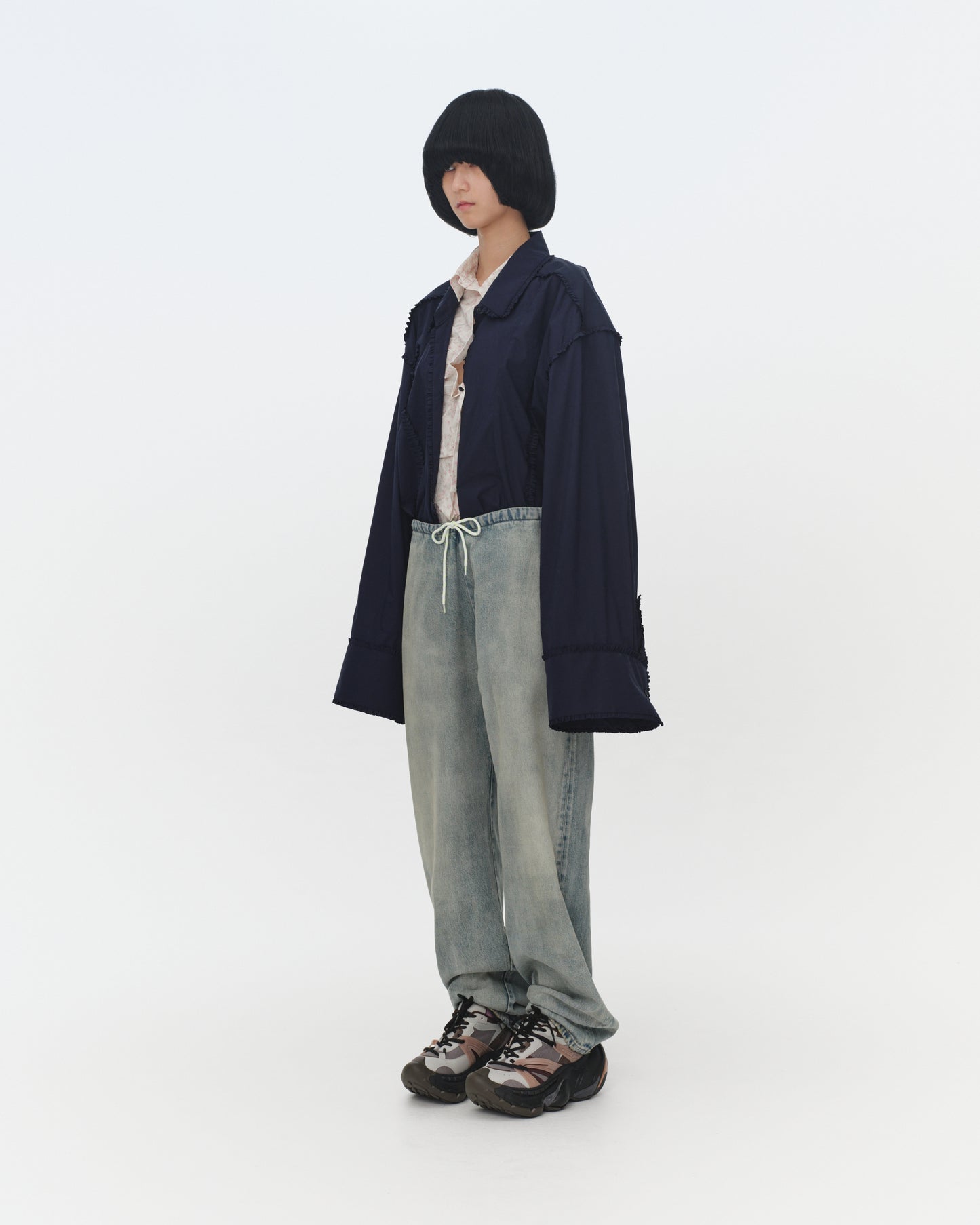 【SS26受注】Flower Out Shirt / Navy / MSS26B05