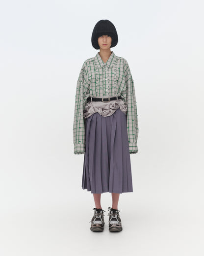 【SS26受注】Shrink Pleats Long Skirt / Gray / MSS26S03