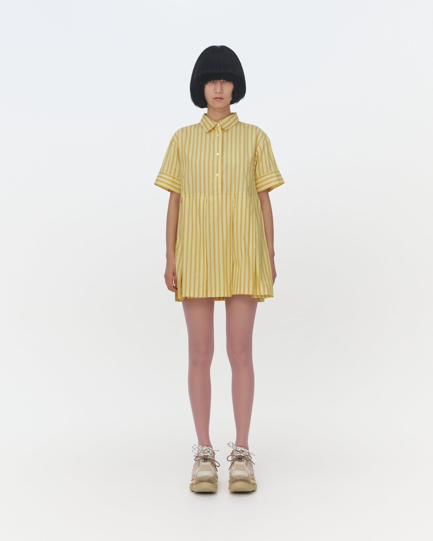【SS26受注】Mini Shirt Stripe Dress / Yellow / MSS26D022