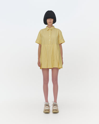【SS26受注】Mini Shirt Stripe Dress / Yellow / MSS26D022