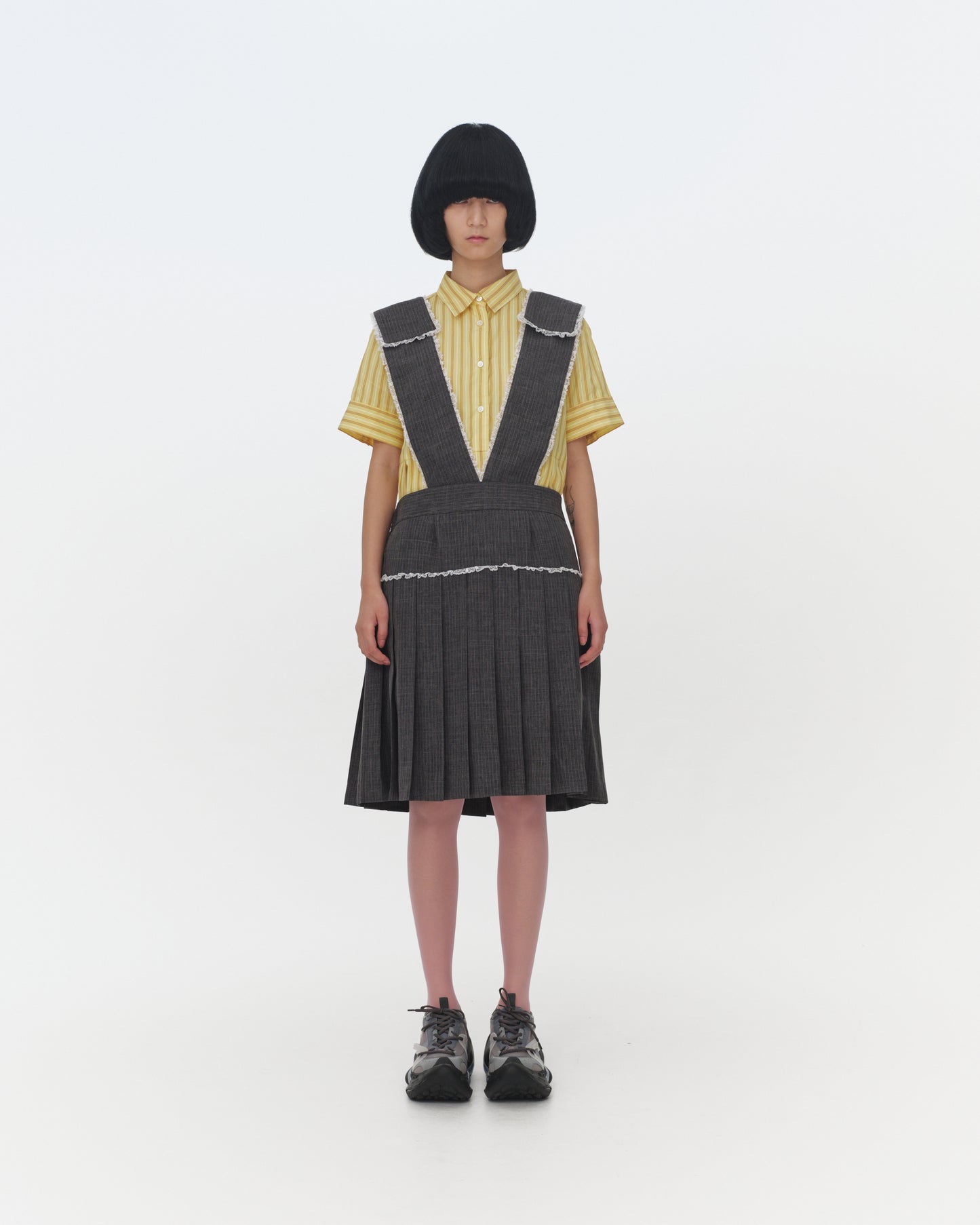 【SS26受注】School Apron Dress / Gray / MSS26D03