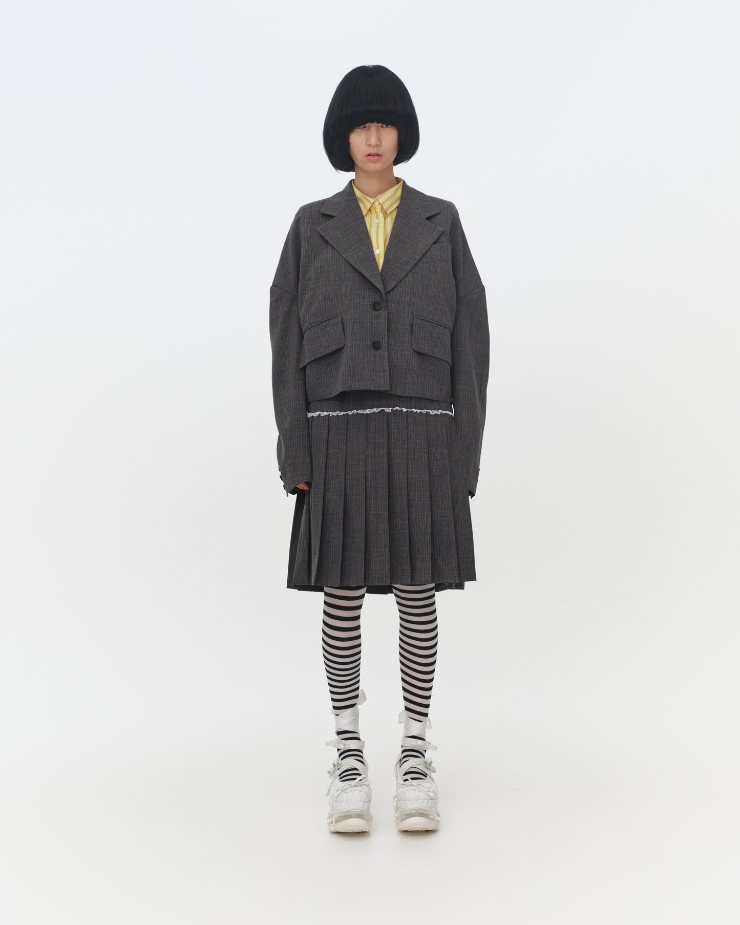 【SS26受注】Mini Shirt Stripe Dress / Yellow / MSS26D022