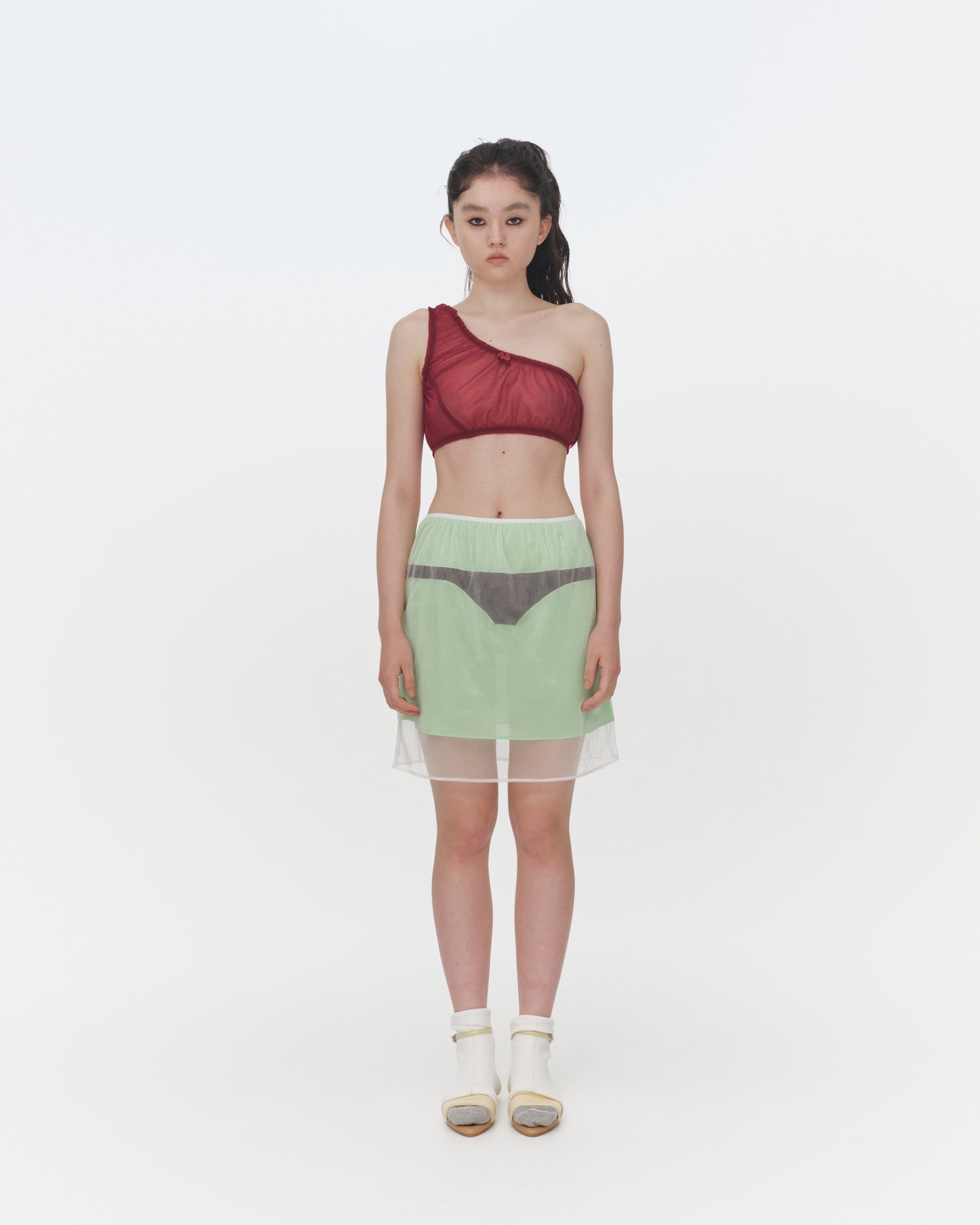 【SS26受注】Nickers Sheer Top / Wine / JFSS26T011