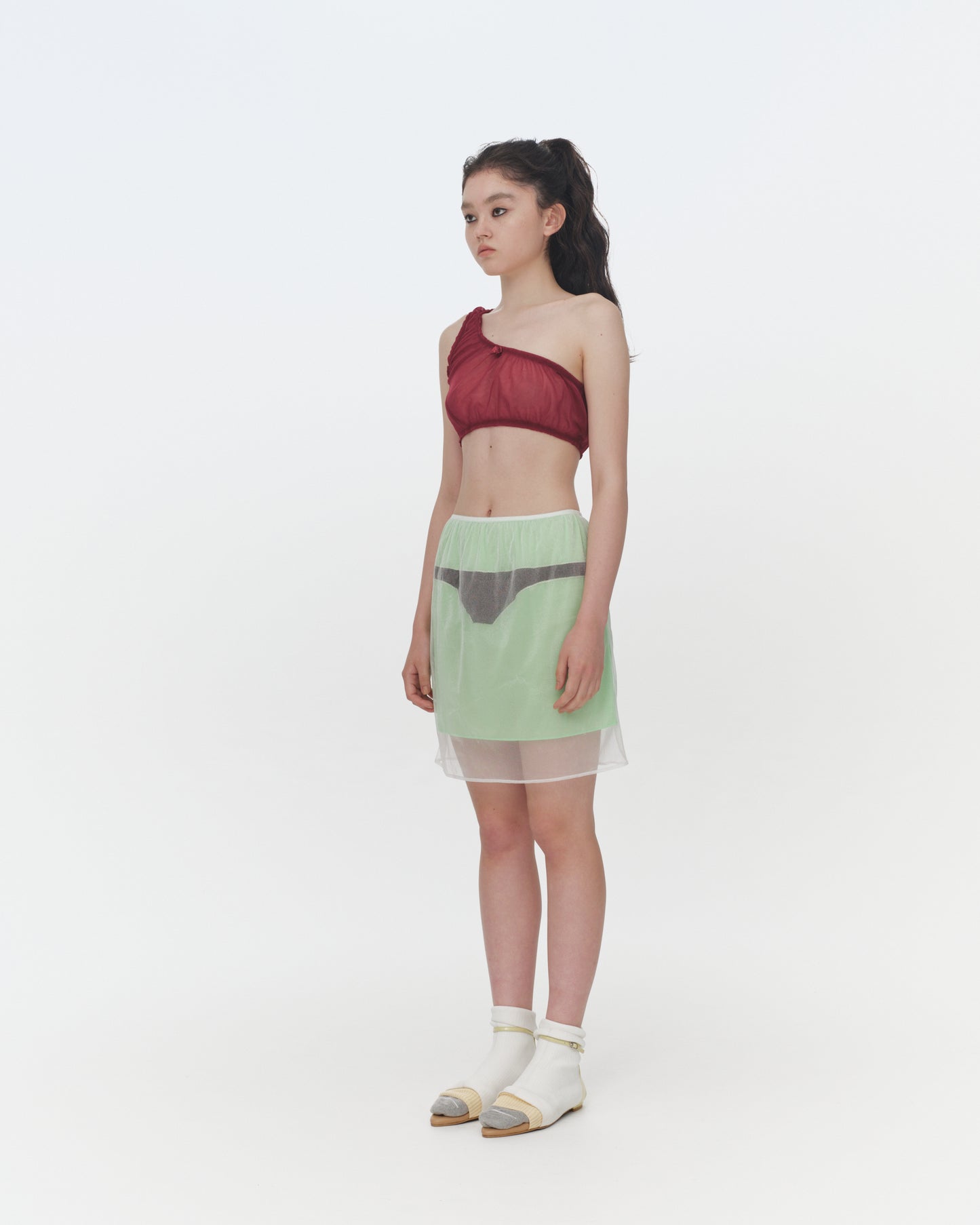【SS26受注】Nickers Sheer Top / Wine / JFSS26T011