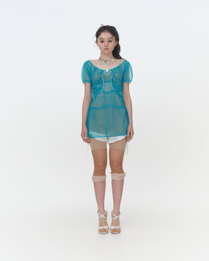 【SS26受注】Nana's Sheer Dress / Blue / JFSS26D021