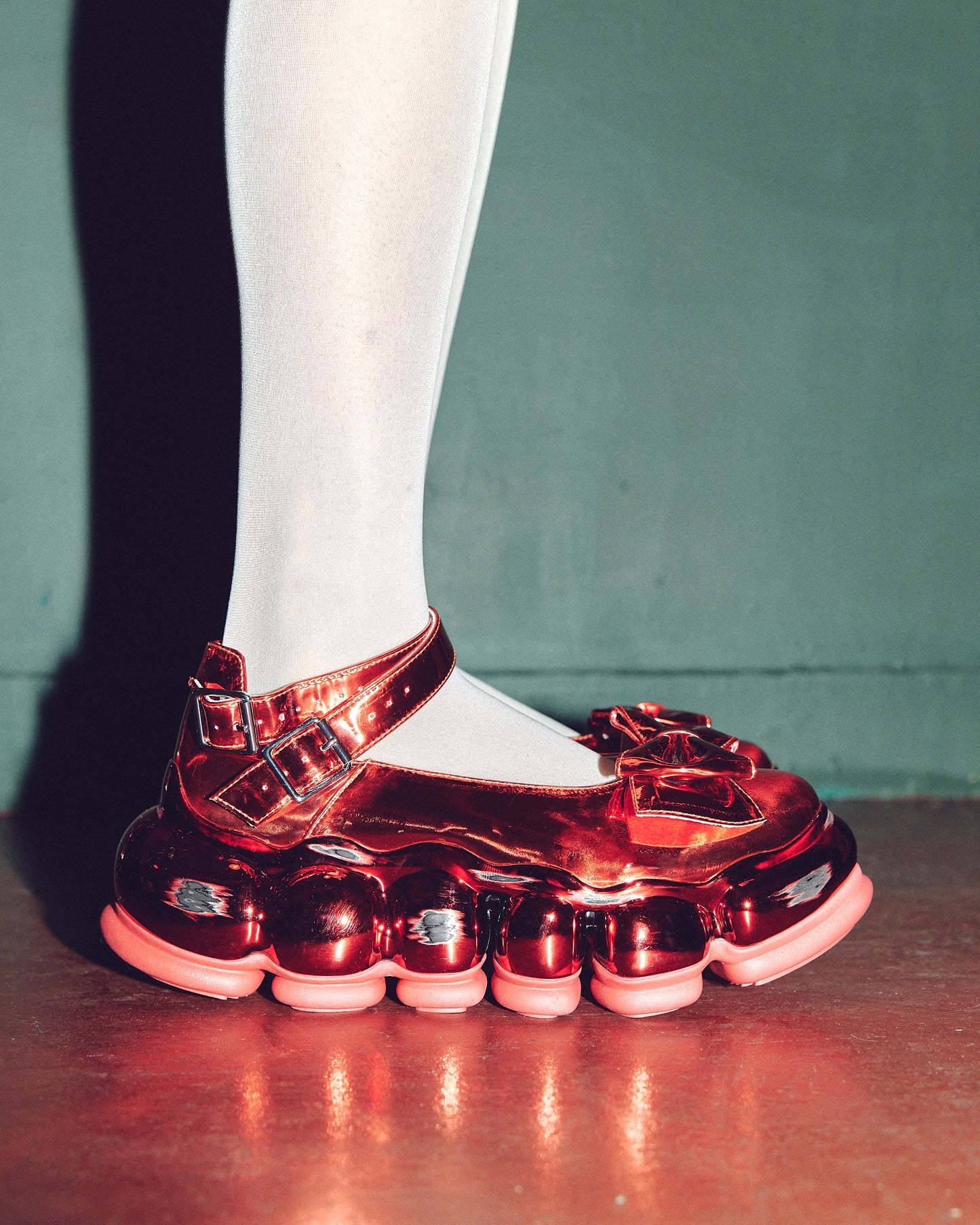 New Jewelry Chrome Mary Jane / Red