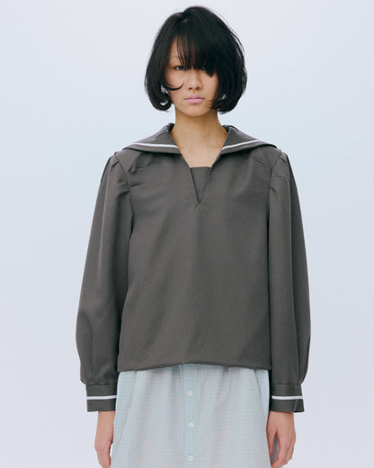 Random Tuck Sailor Shirt / Gray