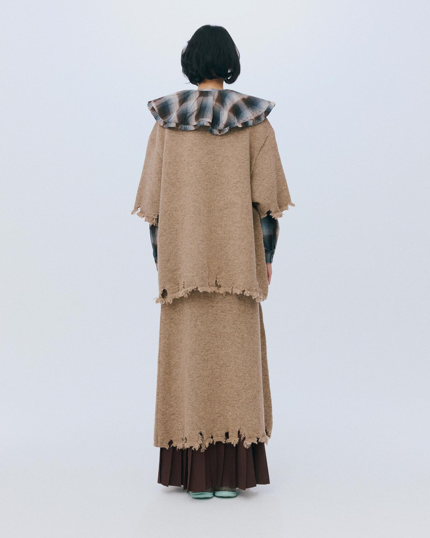 【AW26预购】破洞针织长裙 / 米色 / MSAW26K03