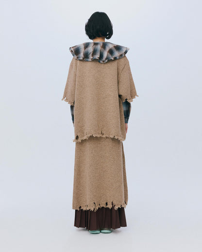 【AW26预购】破洞针织长裙 / 米色 / MSAW26K03