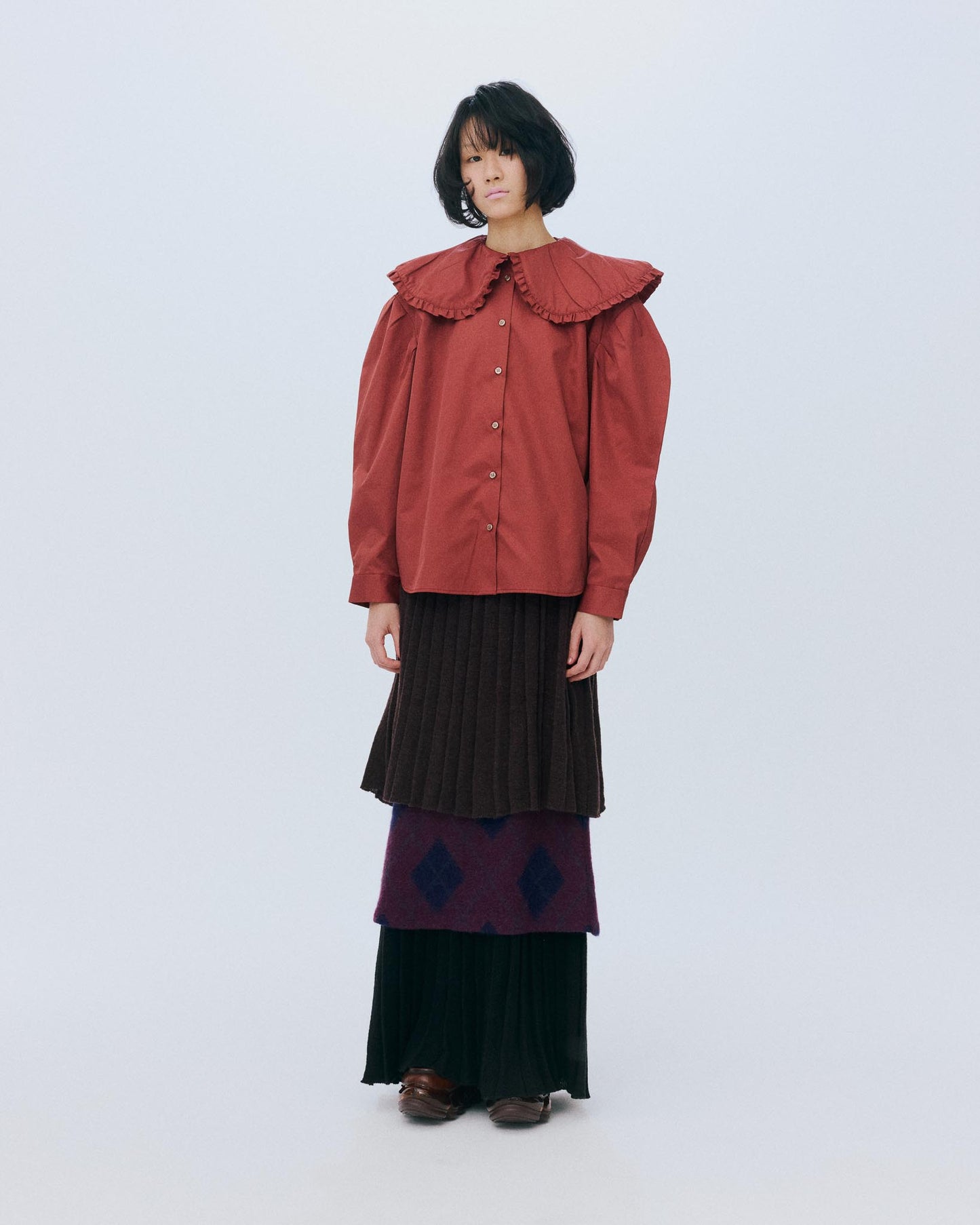 【AW26预购】娃娃领衬衫 / 赤陶色 / MSAW26B02