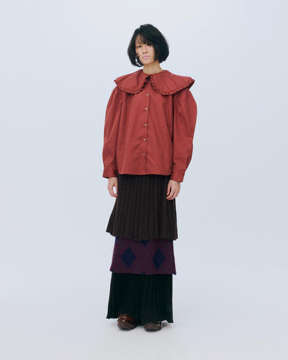 【AW26预购】娃娃领衬衫 / 赤陶色 / MSAW26B02