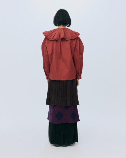 【AW26预购】娃娃领衬衫 / 赤陶色 / MSAW26B02