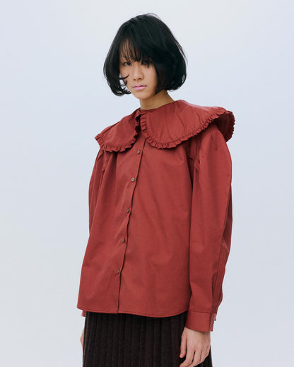 【AW26预购】娃娃领衬衫 / 赤陶色 / MSAW26B02