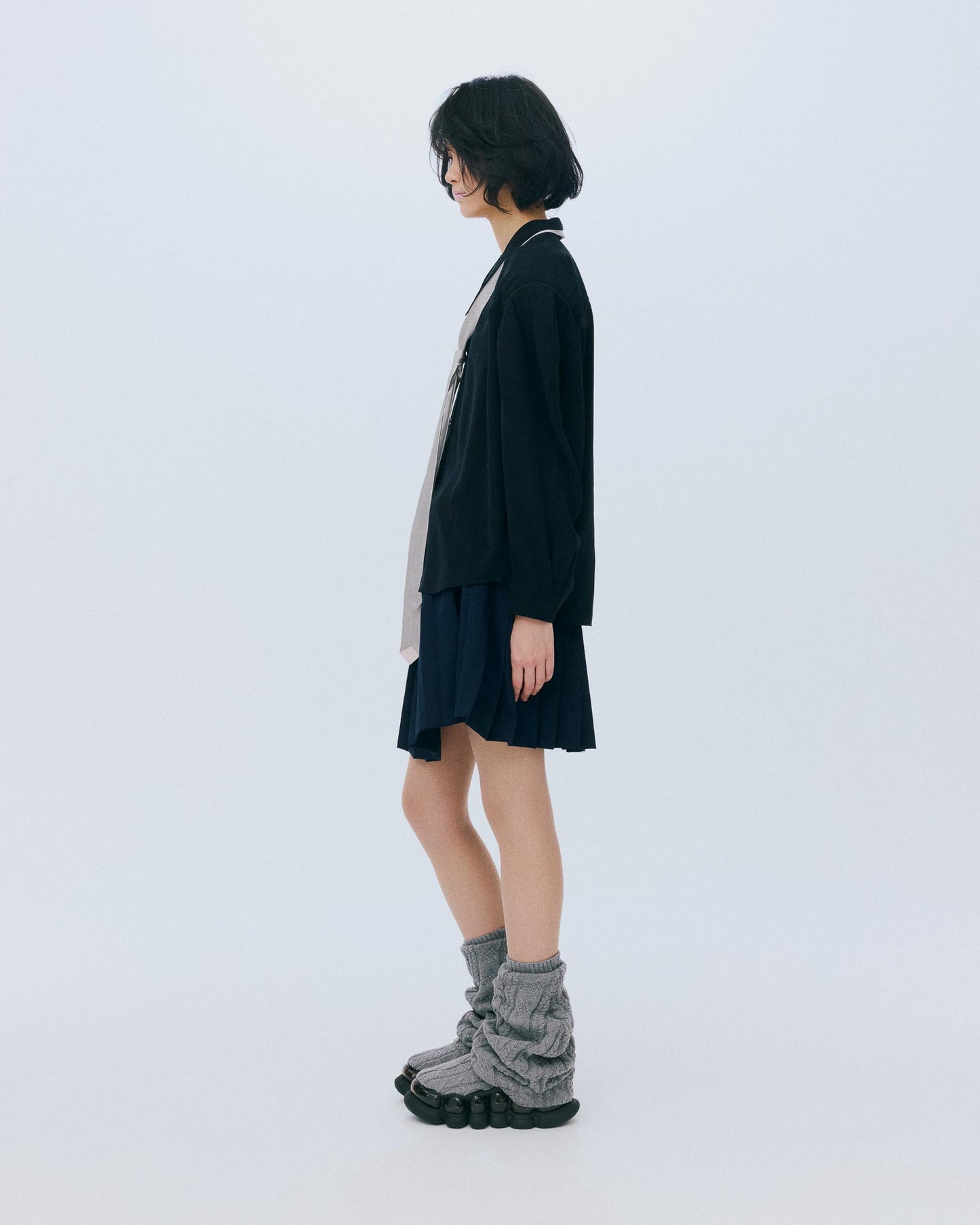 【AW26预购】Twisted Pleats 半身裙 / 海军蓝 / MSAW26S01