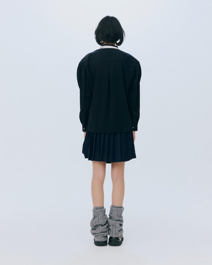 【AW26预购】Twisted Pleats 半身裙 / 海军蓝 / MSAW26S01