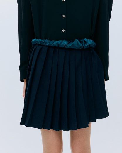 【AW26预购】Twisted Pleats 半身裙 / 海军蓝 / MSAW26S01