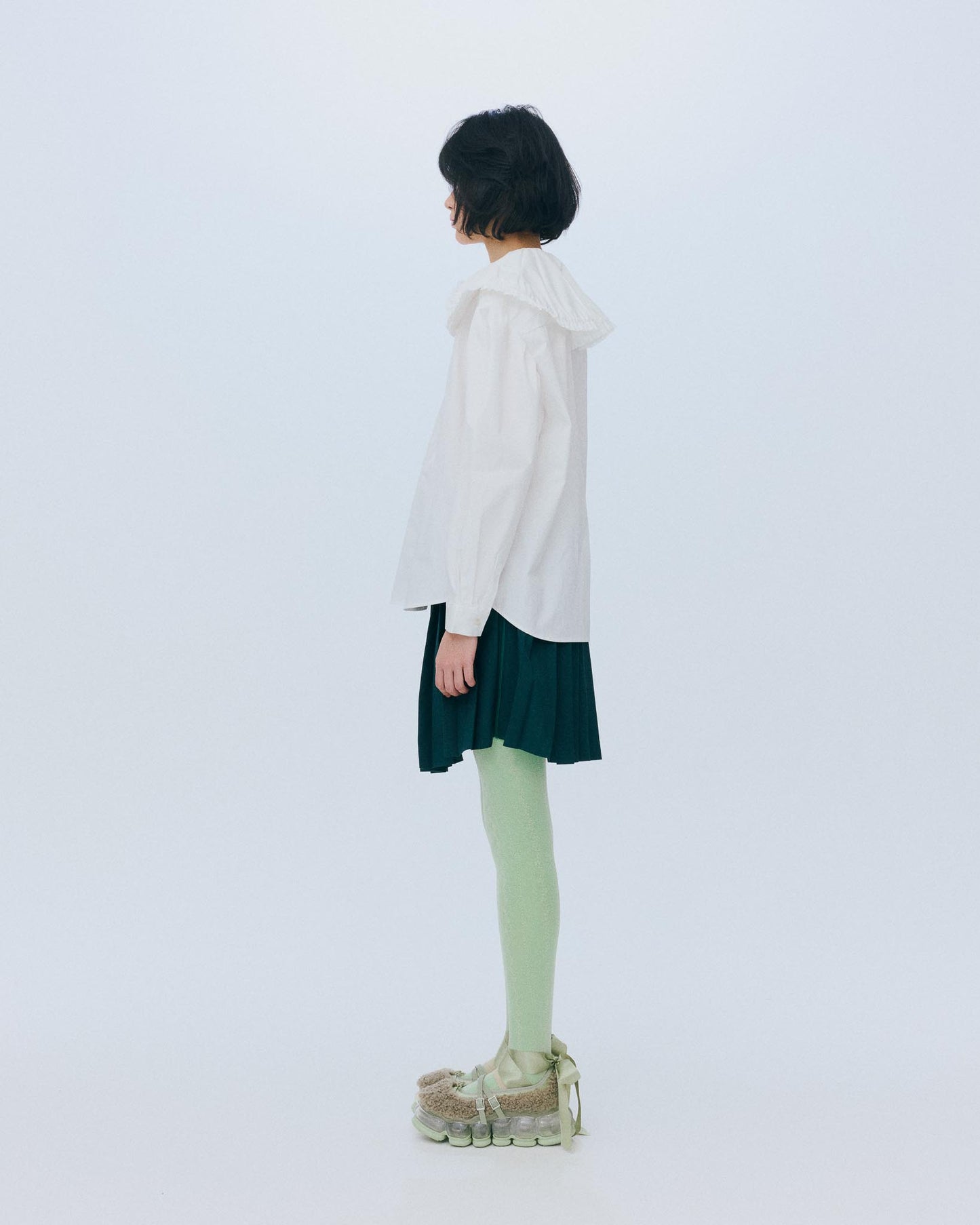 Twisted Pleats Skirt / Green